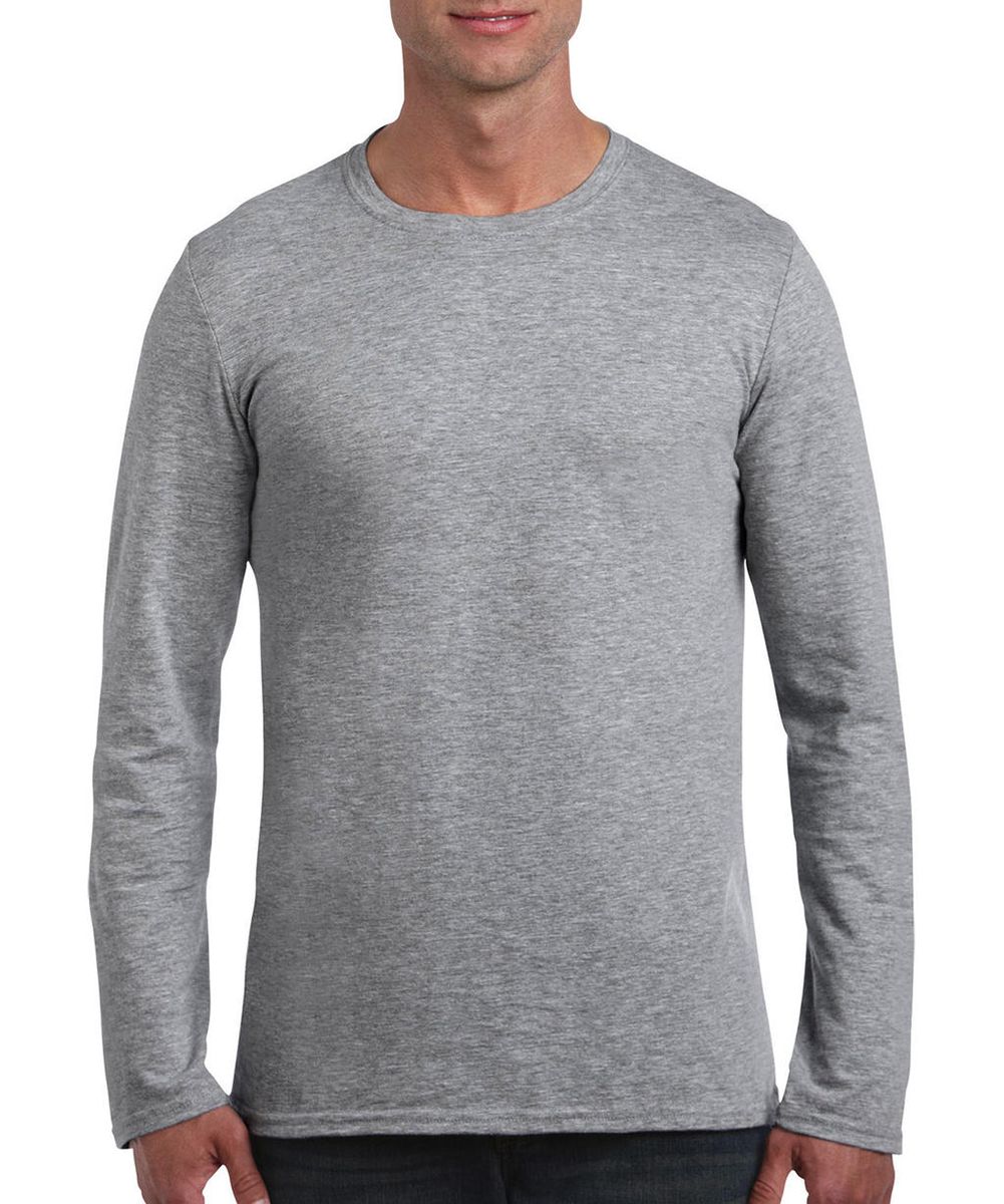 Pánske Softstyle tričko s dlhými rukávmi - sport grey