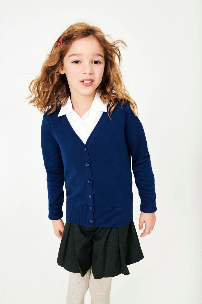 Školský sveter s výstrihom do V z bavlny