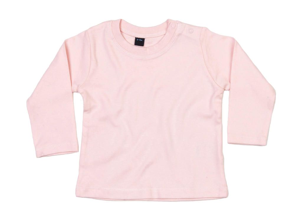 Tričko s dlhými rukávmi pre bábätká - powder pink