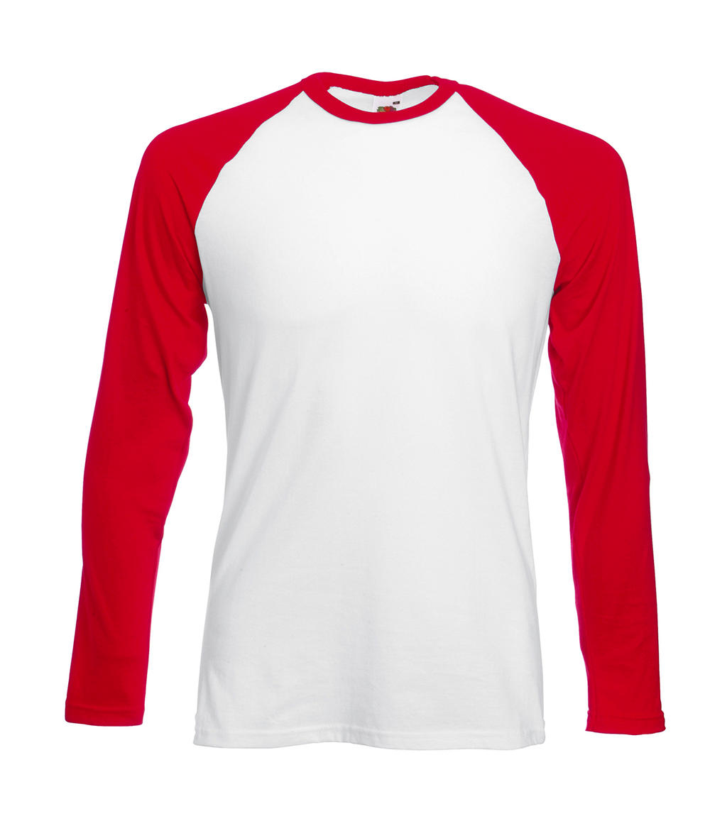 Tričko Baseball s dlhými rukávmi - white/red