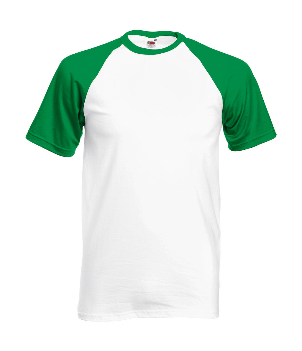 Tričko Baseball - white/kelly green
