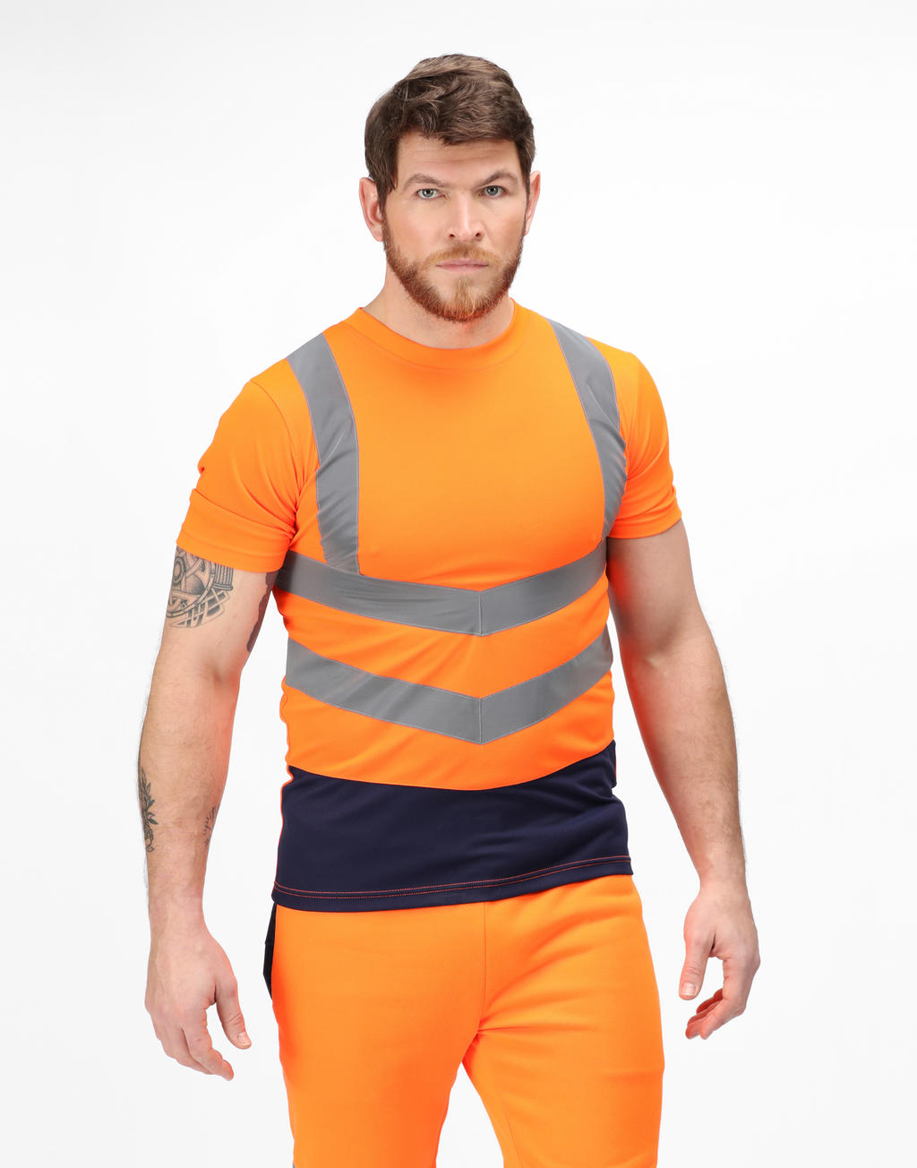 Vysoko reflexné tričko Pro - orange/navy