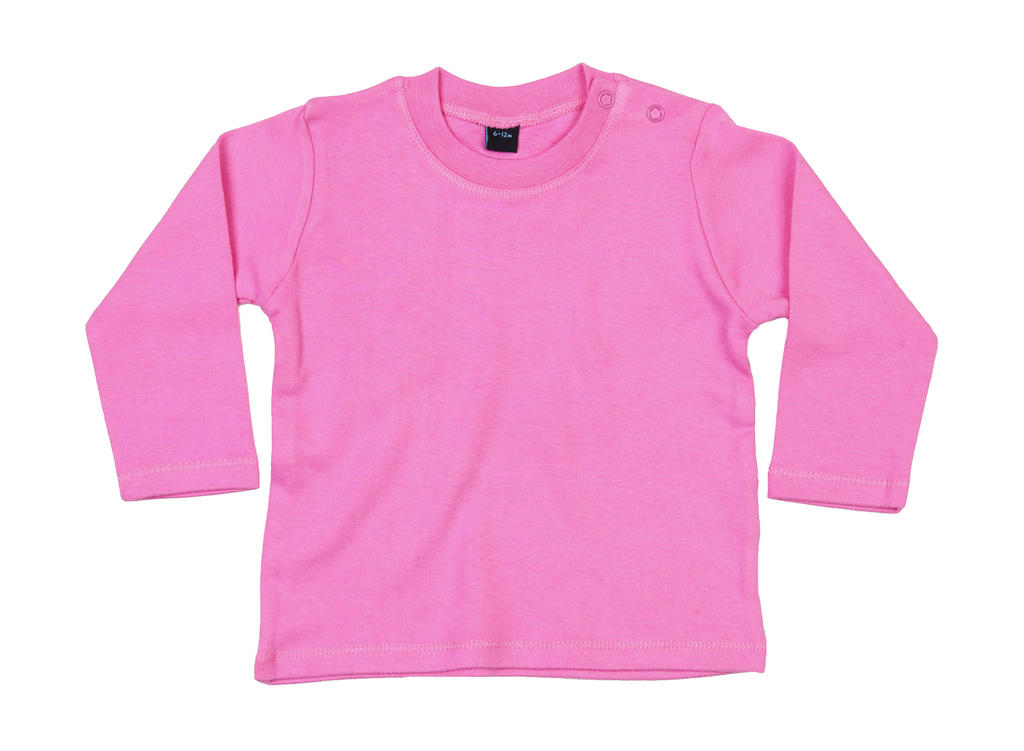 Tričko s dlhými rukávmi pre bábätká - bubble gum pink