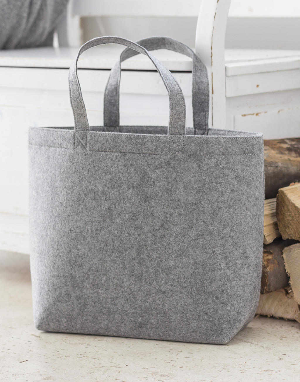 Veľká filcová nákupná taška - grey melange