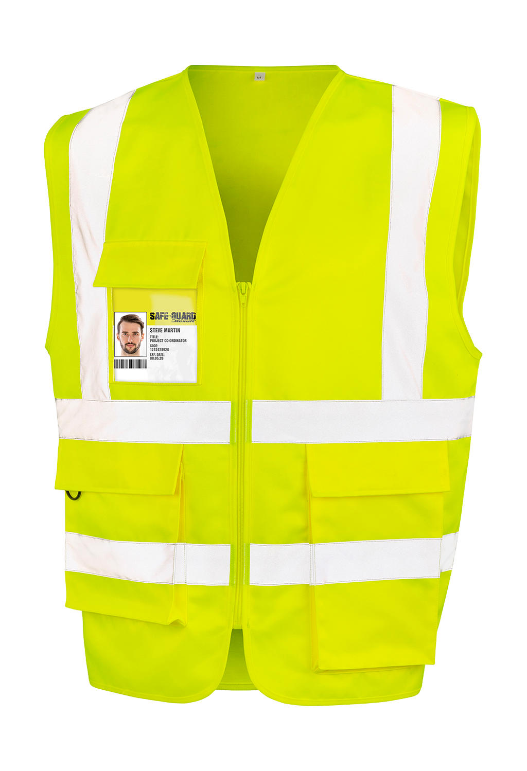 Vesta Heavy Duty Polycotton Security Vest - fluorescent yellow