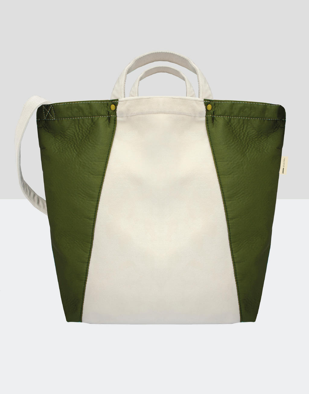 Zamatová taška Kiyomi Satin + Velvet - natural/olive green